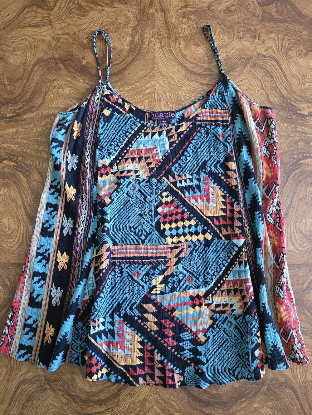 Maple Anthropologie Boho Aztec Print Cotton Cami Tank Top Womens Size Large